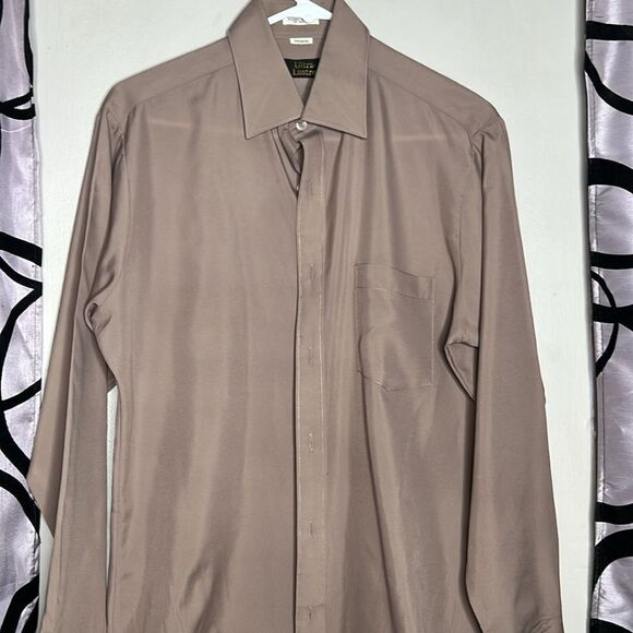Vintage Ultra Lustre brown long sleeve button-down shirt, size 15.5 - Picture 3 of 8